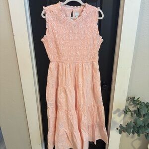 Crown & Ivy Society Social Women’s Size 12 Sleeveless Peach Maxi Dress NWT